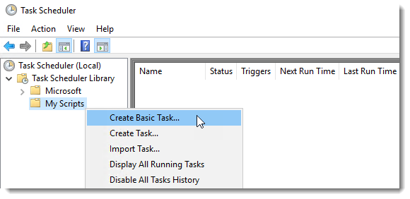 Task Scheduler Create Basic Task