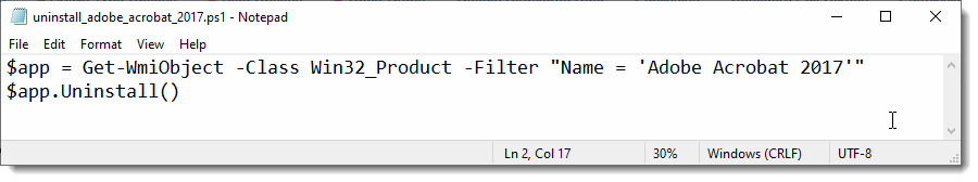 PowerShell script uninstall software